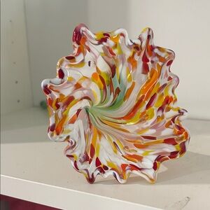 Vibrant Multicolor Glass Art Sculpture